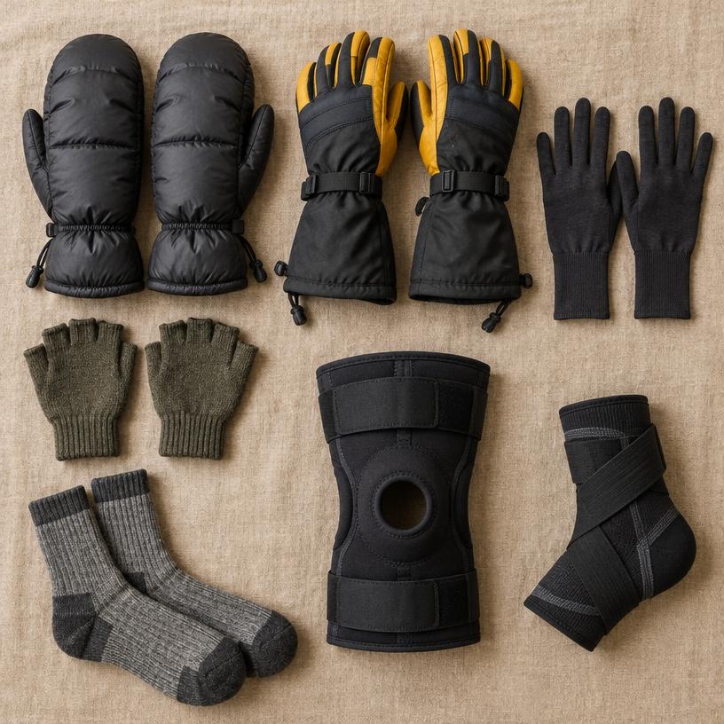 Illustrative gloves, socks & supports